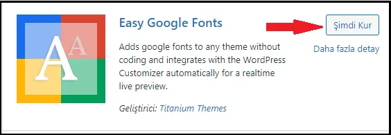 Yazı Tipi Değiştirme Eklentisi/Easy Google Fonts