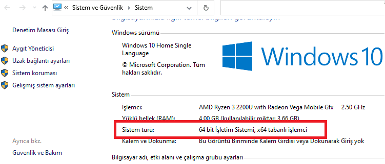 Windows Sistem Bilgisi